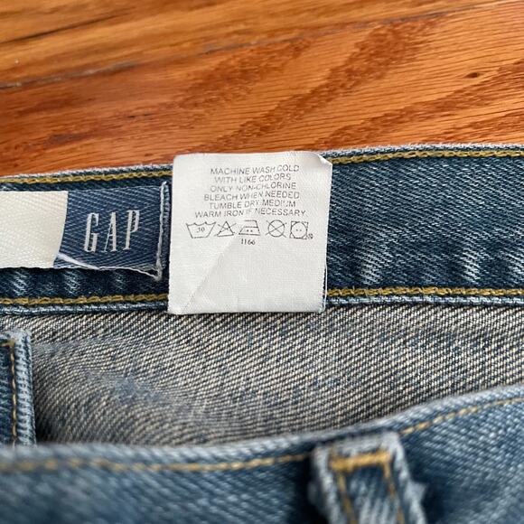 GAP 1969 Boy Fit Jeans Womens 16R Blue Relaxed Straight Leg Button-Fly Denim - Picture 7 of 12
